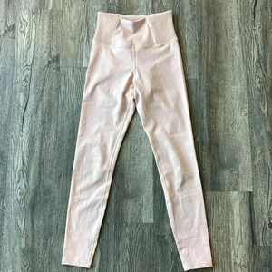 Carbon38 Leggings Pink Workout Leggings Size Small Textures Waistband Womens